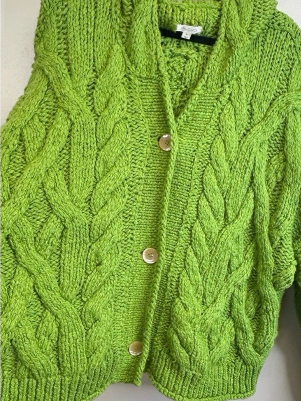 Anthropologie Pilcro Green Cable Knit Sweater with Hood - Picture 5 of 15